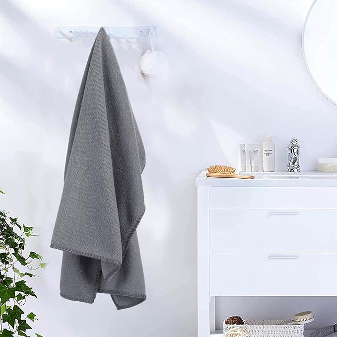 JML Microfiber Towels, Bath Towel Sets (6 Pack, 27" x 55") - Extra Absorbent, Fast Drying, Multipurpose for Bath, Swimming, Fitness, Sports, Yoga, Dark Blue/Green/Pink