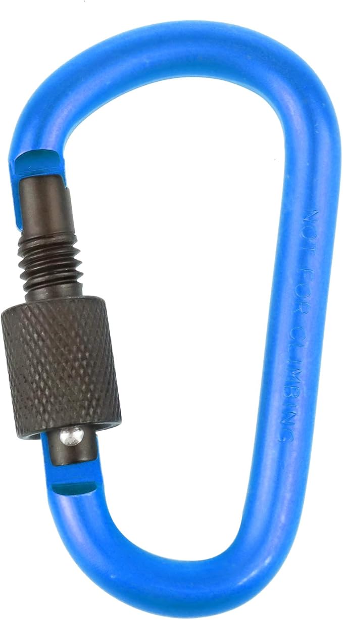 10 Pack Aluminum D Ring Key Rings Hiking Clips Locking Carabiner for Hiking Camping Fishing and Outdoor Use，Clips with Screw Gate Multicolored