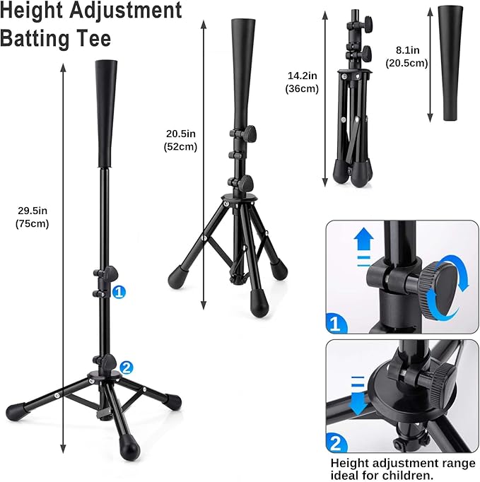 Baseball Tee for Kids,Batting Tee,Softball Tee,tee Stand, Youth Hitting Tee,Teeball Tee,Travel Tee,Easy Adjustable Height 20.5-30.2inch