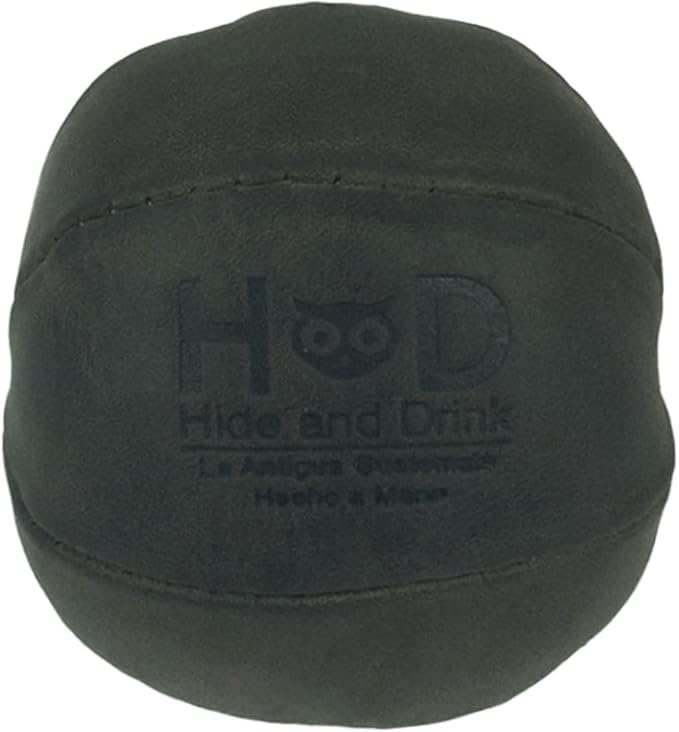 Hide & Drink, Stress Ball, Relieve Fidgeting and Anxiety, Exercise Hand, Squishy Tension Accessory, Great for The Office, Classic Style, Full Grain Leather, Handmade, Dark Jade