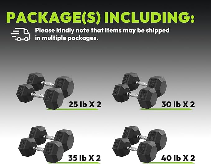 Hex Dumbbell Set, 30-480 lb Set Rubber Encased Exercise & Fitness Dumbbells, Weights Dumbbells Set, Hand Weight for Strength Training