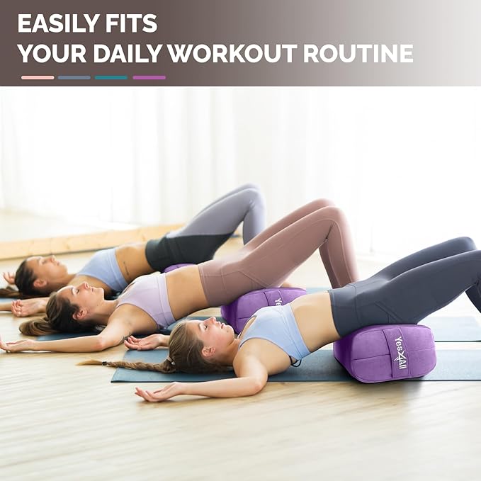 Yes4All Triple-Layer Sponge Yoga Bolster Pillow for Restorative Yoga & Meditation - Versatile Yoga Support Pillow, Balance & Poses Modification