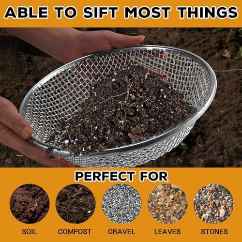 Sifter.Size 3/8" Mesh Soil Sifter Sieve - Image 5