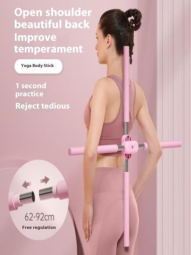 Posture Corrector Yoga Cross Stick - Back Pain Relief for Adult And Child，Back Cross Orthosis Yoga Stick, Improving Hunchback And Chest Back Support Posture, Orthosis Can Stretch 23.6-35.4in