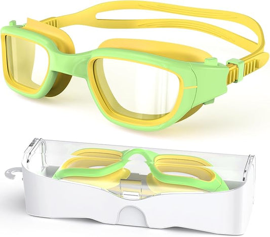 Kids Swim Goggles,Swimming Goggles for Kids 6-14, Anti-Fog UV Protection Pool Glasses for Boys Girls