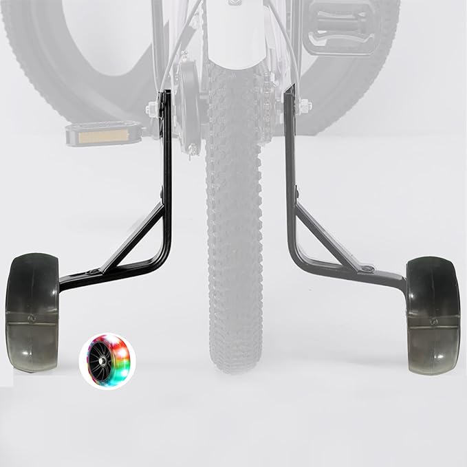 1 Pair Bike Training Wheels Mute Flash Wheels,Children Bicycle Wheels Flash Mute Wheel Compatible for 12 14 16 18 20 inch Single Speed Bike