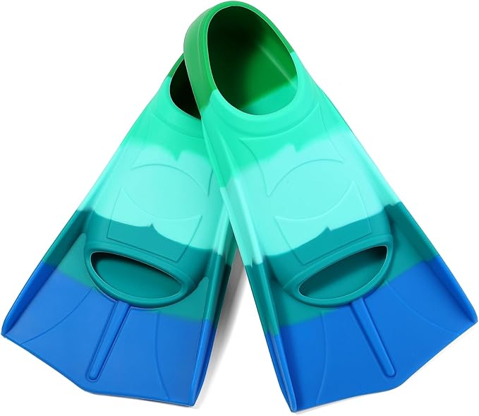 Kids Swim Fins,Short Kids Fins Youth Swimming Flippers for Lap Swimming Training for Children Girls Boys Beginners
