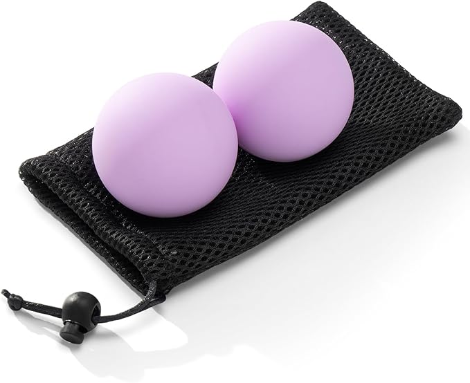 Massage Lacrosse Balls for Myofascial Release,Yoga Deep Tissue Massage,Trigger Point Therapy and Foot Plantar Fasciitis,Muscle Soreness Massager Ball (2 Packs) (Light Purple)