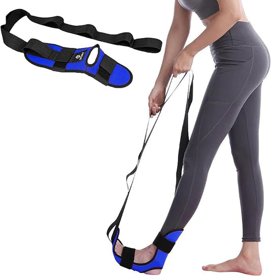 Stretch Strap with Loops for Foot and Calf - Ideal for Physical Therapy, Achilles Tendonitis Relief, and Plantar Fasciitis - Perfect for Yoga, Gymnastics, and Flexibility Training