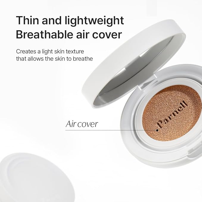 Parnell Cicamanu Serum Cushion - Moisturizing Foundation for Soothing, Coverage, Glass Skin and Lightweight for Sensitive and Dry Skin Pearl Skin (0.52 Fl Oz) (17W)