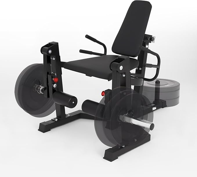 3 in 1 Leg Extension & Curl Machine, Separation Single Leg Extension, Stand Leg Curl, Leg Workout, Adjustable Bench, Plate Storage Rod, Compatible with 1'' & 2'' Weight Plates