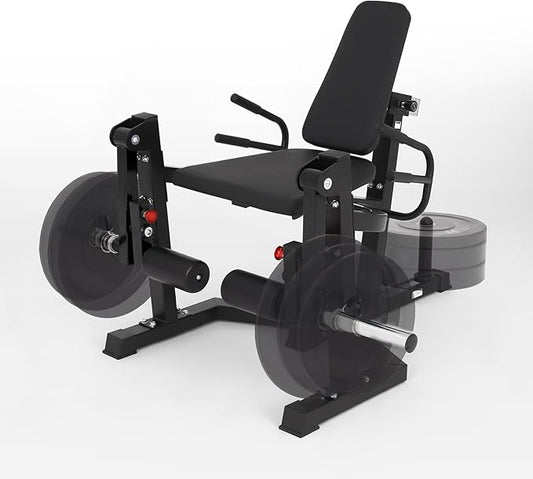 3 in 1 Leg Extension & Curl Machine, Separation Single Leg Extension, Stand Leg Curl, Leg Workout, Adjustable Bench, Plate Storage Rod, Compatible with 1'' & 2'' Weight Plates