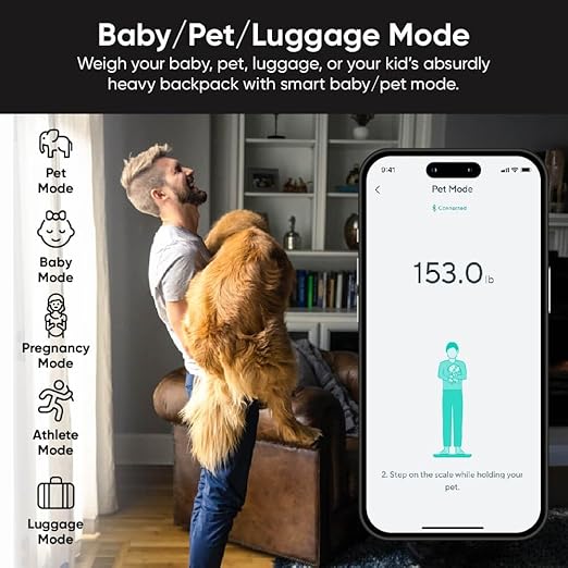 Smart Scale Ultra with 4.3" Color Display, Digital Scale for Body Weight BMI Muscle Mass, Heart Rate Monitor, Wi-Fi & Bluetooth Weight Scale with Baby/Pet/Luggage Mode, 400lbs, Black
