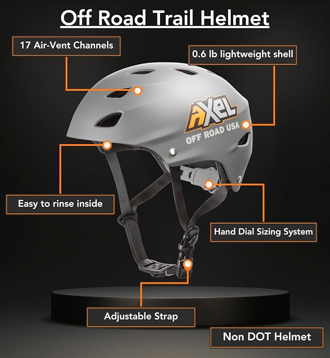 Axel Off Road Trail Helmet | Super Light and Adjustable Helmet for Off-Roaders and Rock Crawlers in a Jeep, UTV, SXS, Buggy