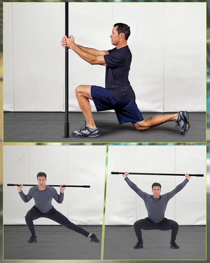 Yoga Stick, 5ft Exercise Stick for Mobility, Stretching Stick with Non-Slip Ends, Exercise Dowel for Pilates, Balance Pole and Stretch Bar for Stretching Equipment