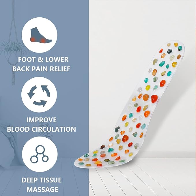 BYRIVER Real Stone Massage Insole Shoes Insert for Men Women, Reflexology Foot Massage Mat, Plantar Fasciitis Massager, Stimulate Pressure Points, Relieve Feet Tension, Gift for Mom Dad (45)