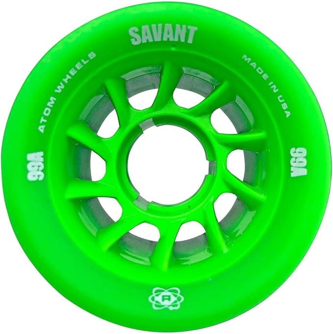 Atom Quad Wheels - Savant (62mmx40mm, Green (99A), 4pk)