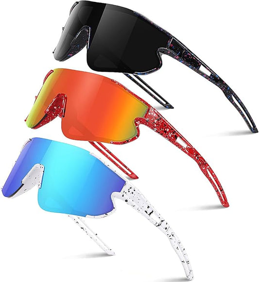 Kids Baseball Sunglasses for Boys Girls Youth Softball Cycling Sports Sunglasses UV400 Protection Age 5-12