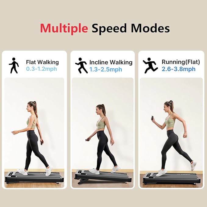 Yesoul Walking Pad Treadmill with 10% Auto Incline, Under Desk Treadmill for Home Walking, Hiking & Running, 300lbs Capacity, Smart App Scenic Routes & Live Classes, Remote & LED Display