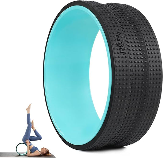 Yes4All Yoga Wheel Roller, 500 lb Capacity Back Cracker Roller, Yoga Roller for Back Ease & Spinal Support, Target Pressure Points for Comfort HIPS & Neck, Available in 6”/10”/12” Sizes