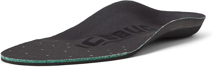 Icebug Comfort Insoles with Dynamic Arch Support, Charcoal High Arch, M 4/W 5.5-6