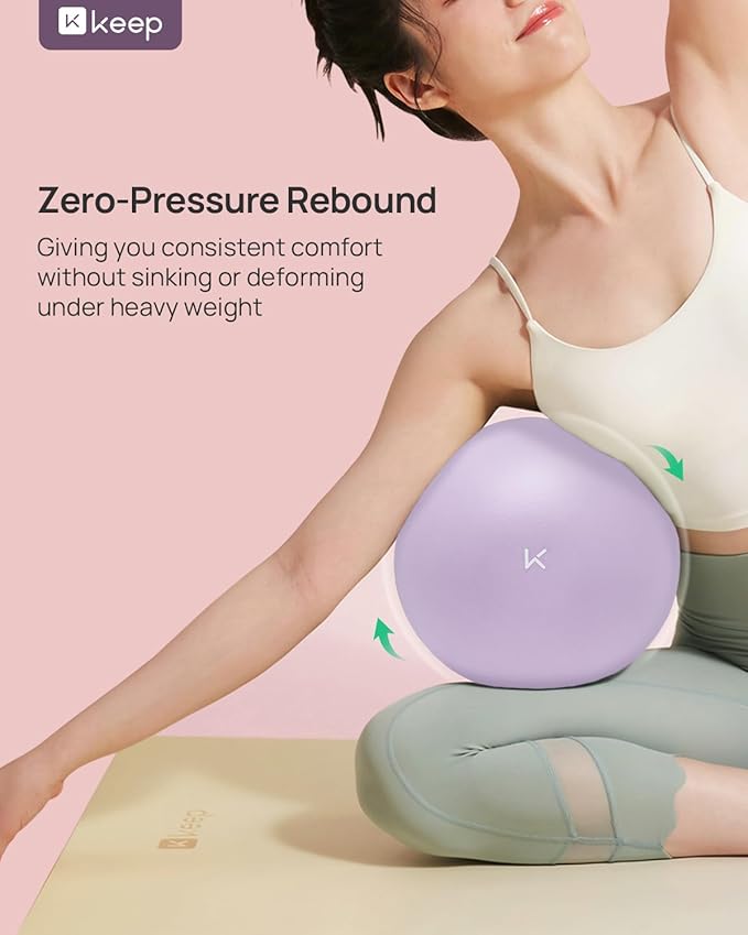 KEEP Pilates Small Exercise Ball Anti-Burst - Thickened Yoga Ball With Pump for Physical Therapy, Fitness, Workout, and Core Strength