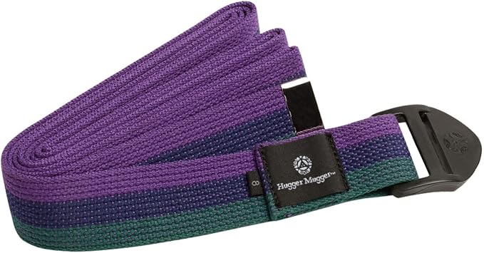 Hugger Mugger Cinch Cotton Yoga Strap - Super Strong Cotton, Quiet Cinch-Style Buckle, Long Length Great for Taller People