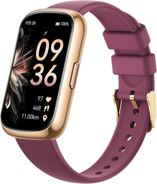 Health Fitness Tracker for Women Men: Fitness Smart Watch for Woman with 24H Heart Rate Monitor Blood Oxygen Sleep Tracker Calorie Step 5ATM Waterproof Activity Trackers for iPhone Android - Burgundy