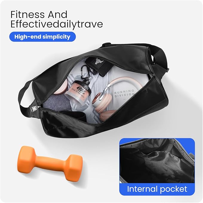 C&F BOGMOST Small Gym Bag for Women & Men,Small Lightweight Duffel Bag Carry On Bags Mini Duffel Travel Bag Waterproof Sports Bags for Workout/Sport/Travel, Brown