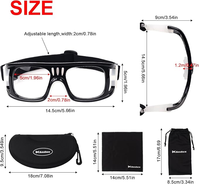 Andux Basketball Soccer Football Sports Glasses Eyewear Goggles Eye Safety Glasses LQYJ-01
