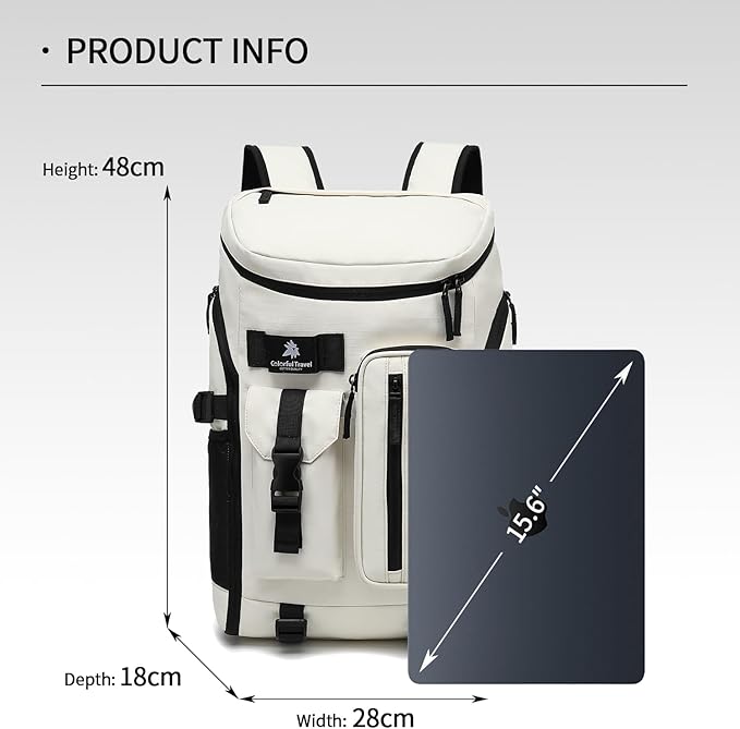 Gym Duffle Tennis Bag Backpack 4-Way Waterproof with Shoes Compartment for travel Sport Hiking laptop (Sea salt white02)