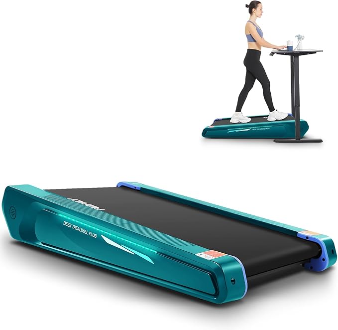 FUNMILY Smallest Walking Pad with 5% Incline, 2 in 1 Under Desk Treadmill for Home Office, 2.5 HP Mini Compact Walking Treadmill, Installation-Free/300lbs Weight Capacity/Unique Lighting Design