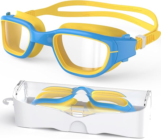 Kids Swim Goggles,Swimming Goggles for Kids 6-14, Anti-Fog UV Protection Pool Glasses for Boys Girls