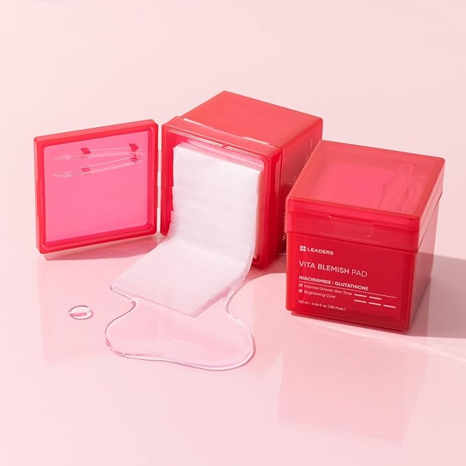 LEADERS Vita Pad - Targeted Solution for Skin Vegan-Certified | Gentle Formula | 80 Pads x 120ml
