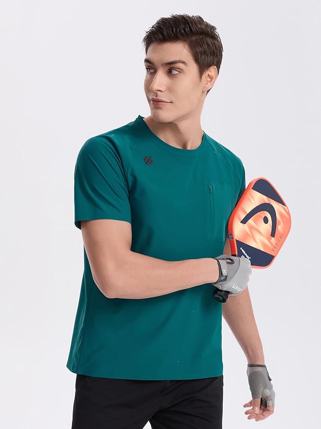 Moisture Wicking Quick Dry Soft Pickleball Workout Hiking Camping Running Shirts for Men Outdoor Sports