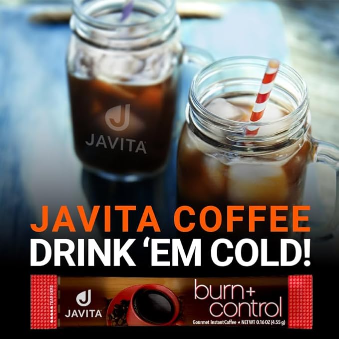 Javita Burn + Control Instant Coffee - Weight Management Herbs, Garcinia Cambogia & Yerba Mate, Slimming Blend with Help of Exercise, Keto Coffee, Dieters Drink, 3 Boxes of 24 (4.55g) Sticks