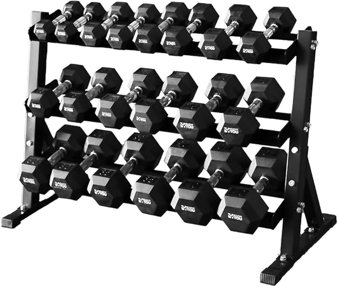 Rubber Hex Chrome Dumbbell Complete Package Set