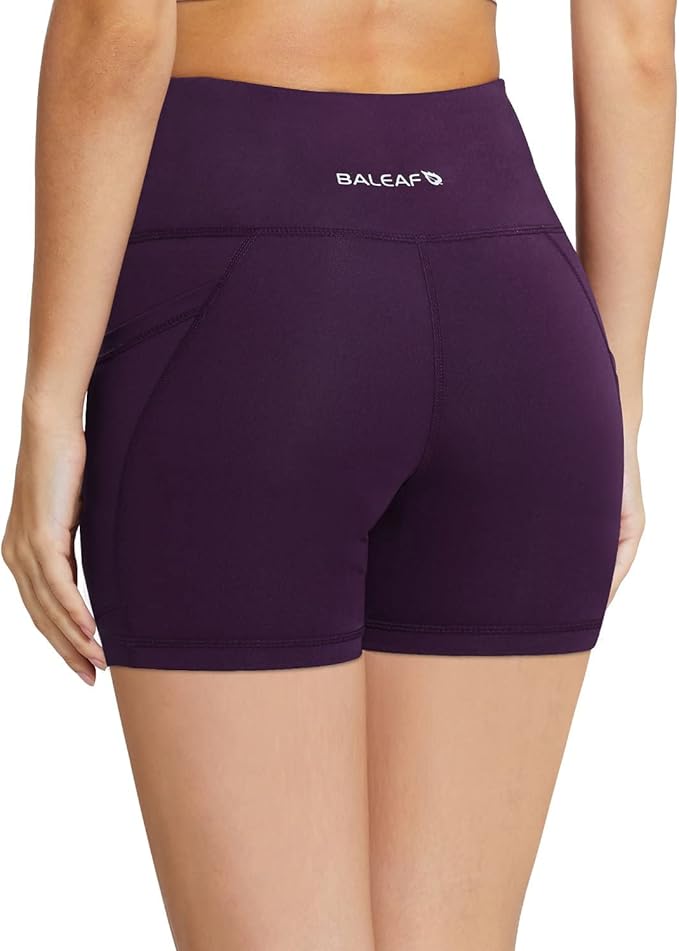 baleaf Women's 8"/ 5"/ 3" Biker Shorts High Waist Yoga Workout Gym Running Volleyball Spandex Shorts with Pockets
