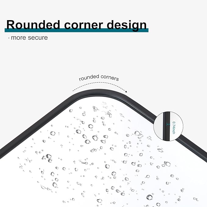 39" x 39"Bathroom Mirror, Matte Black Wall Mirror with Metal Frame, Decorative Rectangular Vanity Mirror for Bedroom Bathroom Living Room Entryway (Horizontal/Vertical)