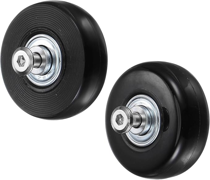 uxcell Replacement Luggage Wheels 40x18mm Suitcase Wheel Repair Kits Include 2 PU Bearing Wheels & Washers, Wrenches & Axle Screw for Trolley Bag, Inline Skate and Caster Board