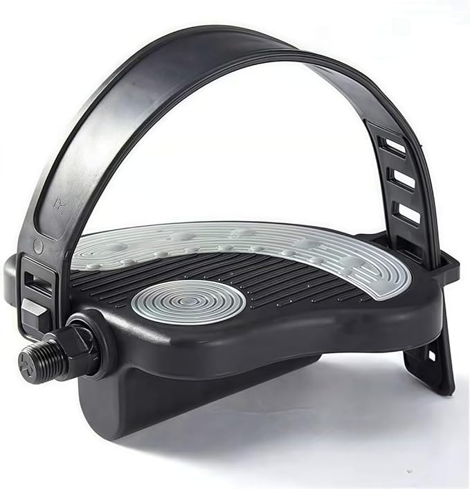 YBEKI Pro-Grade Exercise Bike Pedals with Adjustable Straps - 9/16" & 1/2" Spindle for Indoor Peloton/Schwinn/Spin Bikes | Heavy-Duty PP Plastic & PVC Straps + 500lb Capacity