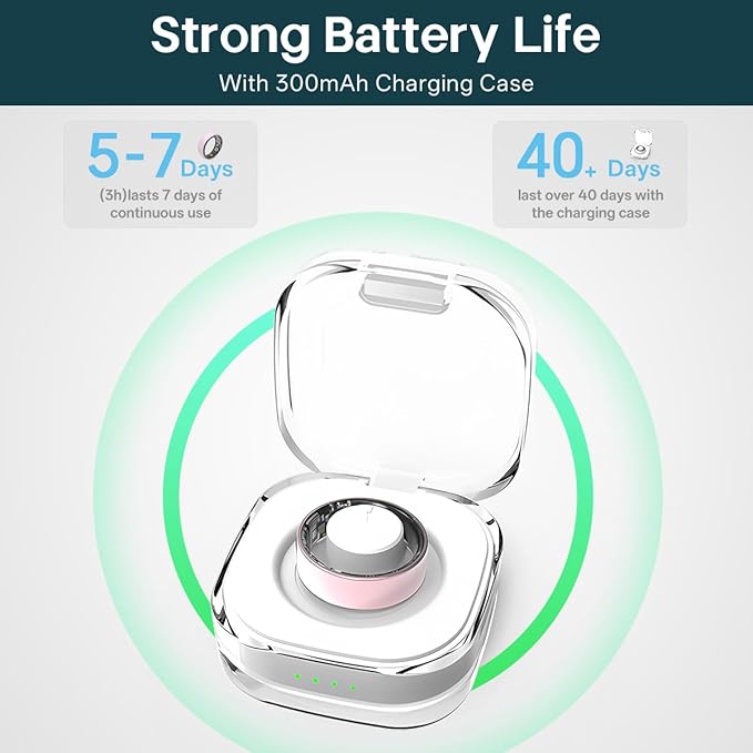 Smart Rings for Women Men,Fitness Tracker Ring,Heart Rate,Blood Oxygen,Blood Pressure,Step Tracker,Sleep Monitoring,No Subscription Fee,IP68 Waterproof Smart Ring for iPhone&Android(Pink 9)