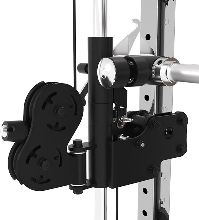 Altas Strength Folding Home Gym Smith Machine with Pulley System Gym Squat Rack Weight Bar Upper Body Strength Training Leg Developer Commercial Fitness Equipment Included Accessories 3101