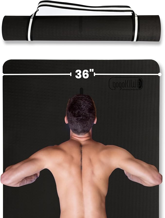 Extra Wide Yoga Mat for Men Women (72"L x 36"W) Non Slip Fitness & Exercise Mat with Alignment Marks for Yoga, Pilates, Floor Workouts