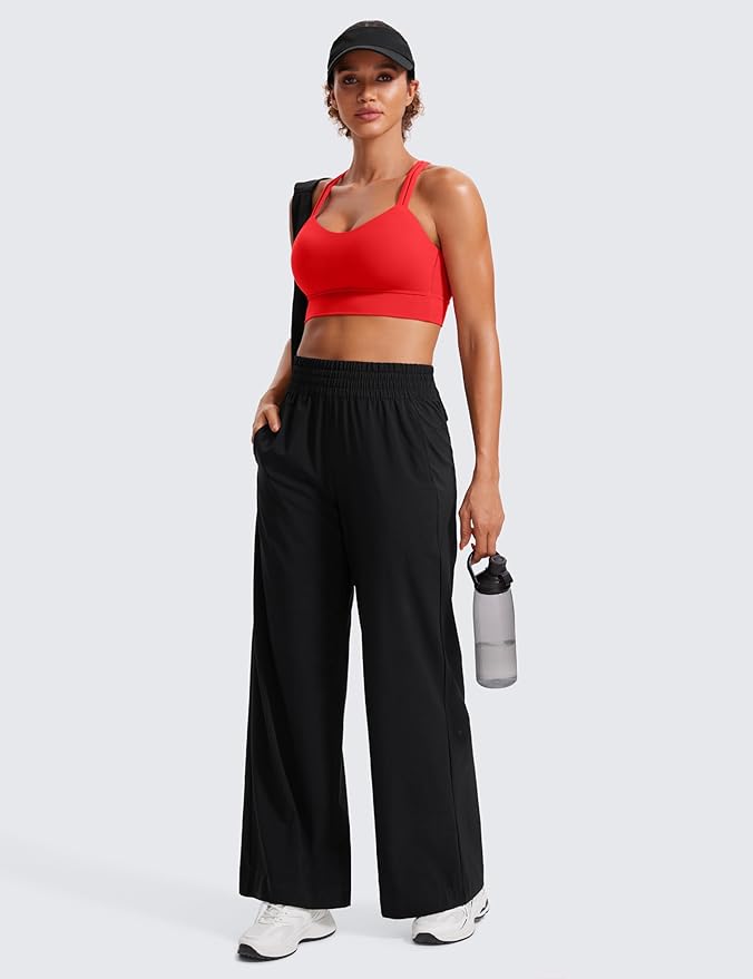CRZ YOGA Softness Mold Womens Butterluxe Strappy Longline Sports Bra - Double Spaghetti Strap Workout Yoga Crop Top Athletic