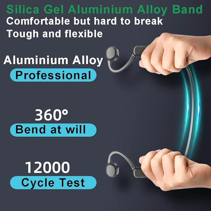 IHAO Swimming Headphones True Bone Conduction Open Ear Headset MP3 Player Built-in 32G Memory IP68 Underwater Waterproof Stereo Bluetooth Earphone for Driving Bicycling Running Skiing-Red