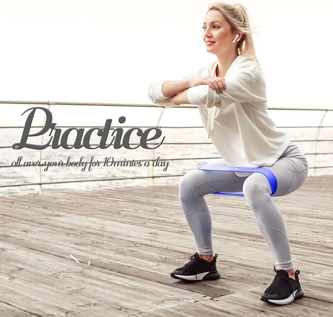 VEICK Resistance Loop Exercise Bands, Elastic Workout Bands for Men Women, Set of 5 Different Resistance Levels Stretch Band for Home Fitness Stretching Strength Training Physical Therap