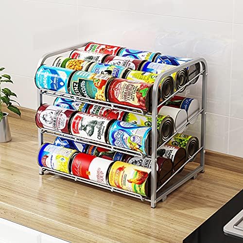 Can Rack Organizer, 3 Tier Stackable Can Storage Dispenser - Image 3