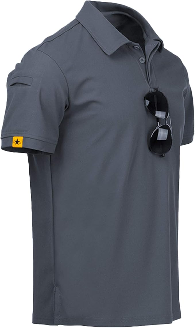 SCODI Mens Polo Shirts Performance Short Sleeve Tactical Shirts Athletic Golf Shirt for Men Daily Casual Collared T-Shirt