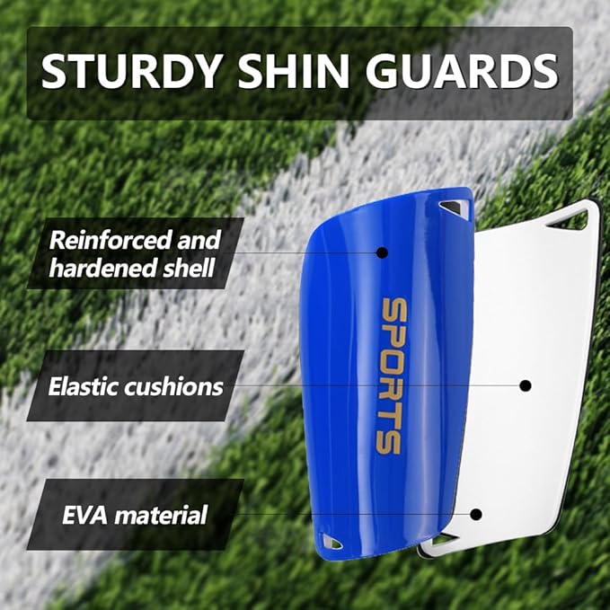 3 Pairs Mens Grip Soccer Socks, 3 Pairs Shin Sleeves with 1 Pack Shin Guards and 4 Shin Straps, Soccer Football Game Set 11 Pcs